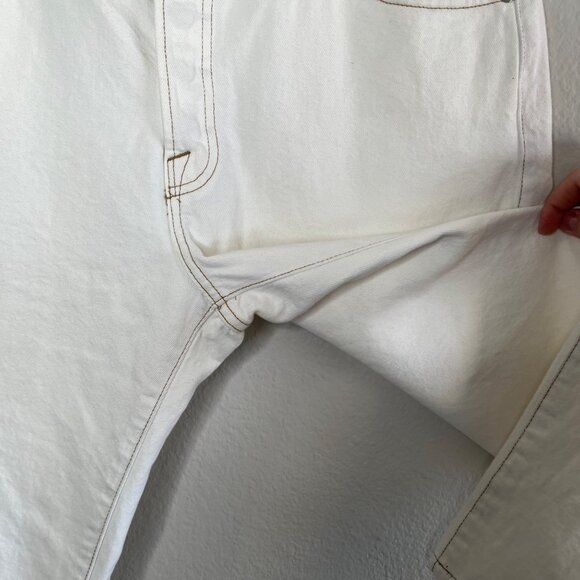 Frame Le Slouch Ecru Jeans Size 30 Eggshell White - Picture 7 of 14